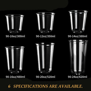 <span class=keywords><strong>Gobelet</strong></span> en <span class=keywords><strong>plastique</strong></span> transparent/dépoli jetable de 90 mm, 14 oz, 16 oz, avec fond en U et couvercles, personnalisable avec logo, idéal pour les boissons glacées au matcha - Product Image 2