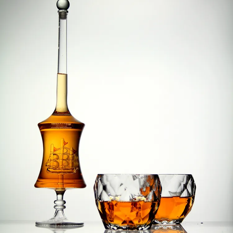 Hoch Boro silikat glas Schiffs flasche 500 ml Glas Schnaps flasche Dekan ter Whisky Set Glas Dekan ter mit Twist Whisky Gläser