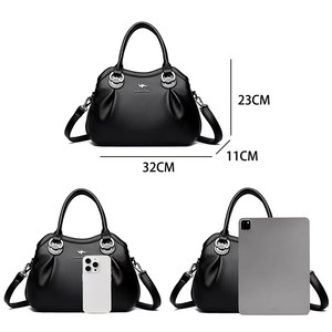 Bolso de mano de 3 capas de alta calidad para mujer, bolso cruzado de hombro de gran capacidad para mujer, bolsos de mano Retro simples para mujer, billetera Sac A <span class=keywords><strong>Main</strong></span> - Product Image 2