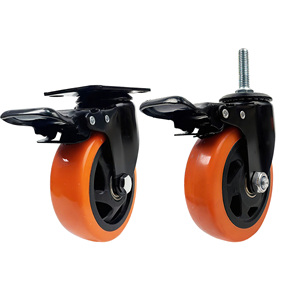 Rodízio de Poliuretano Preto para Móveis Pequenos, Rodas Giratórias Rígidas de 1, 1.5, 2 e 2.5 Polegadas para Cadeiras - Product Image 5