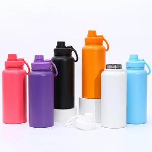 Botella deportiva más vendida Regalo Precio de compra a granel Impresión personalizada Acero inoxidable 304 Frasco de vacío Tapas múltiples Botella de agua - Product Image 6