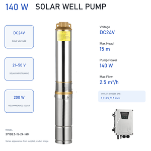 ปั๊มน้ำบาดาลพลังงานแสงอาทิตย์แรงดันต่ำ QY DC24V 140W สำหรับน้ำบาดาลและการชลประทาน 2.5 ลบ.ม./ชม. ระยะส่ง 15 ม. - Product Image 1
