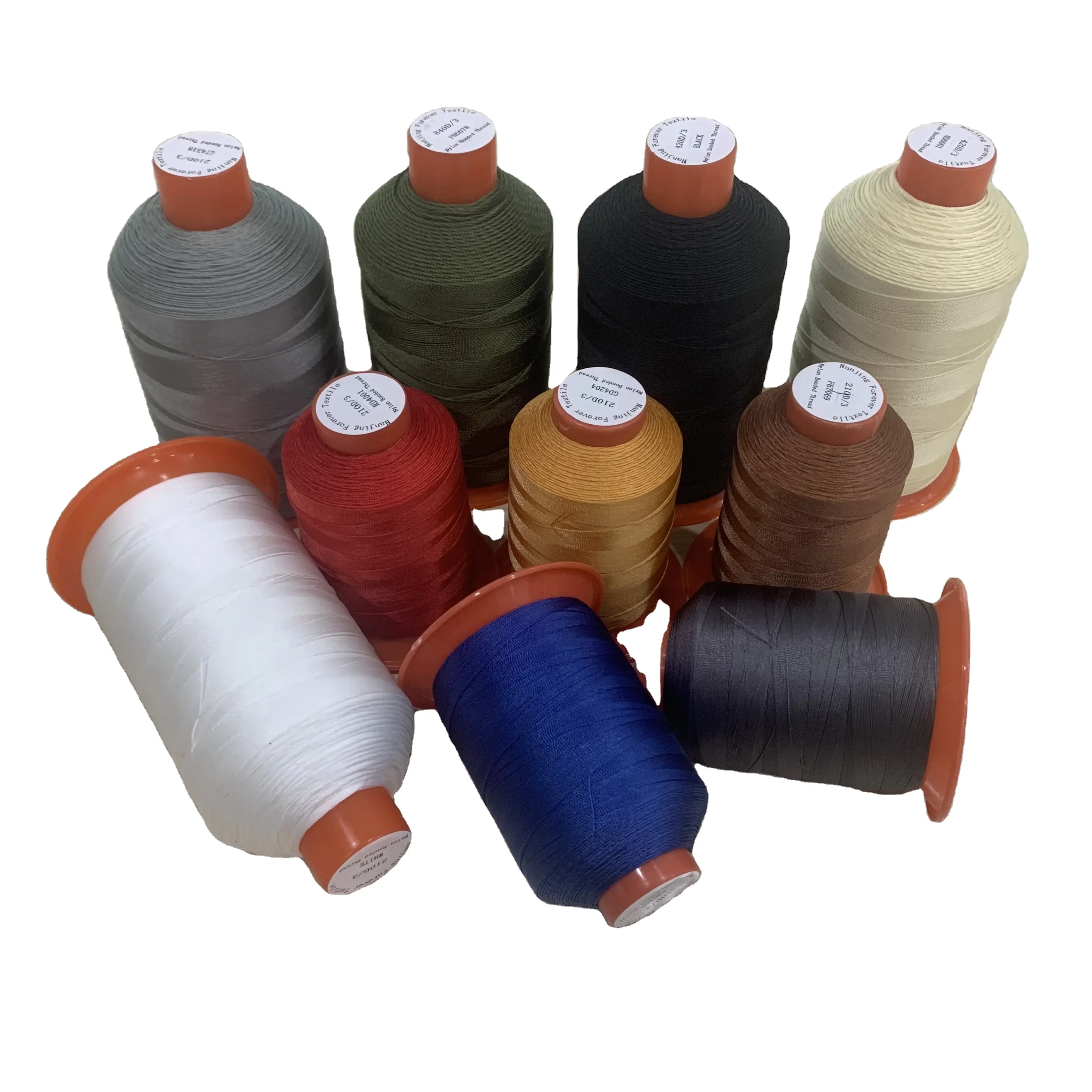 100% polyamide sewing thread 210D/3 280D/3 840D/3 1260D/2 nylon 6&66 raw white dyed 1260d nylon 6 textil bonded thread