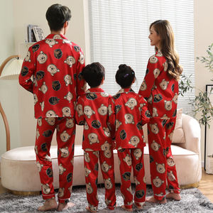 Ddp Kerst Dames Lange Mouwen Zijden Pyjama Pak Santa Claus Xmas Pyjama Familie Kerst Zijde Pyjama Plus Size Vrouwen - Product Image 2