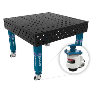SteelExpert GPPH 1.2x1.2m wheeled <b>welding</b> <b>bench</b>, 25mm thick, 28mm holes - Product Image 1