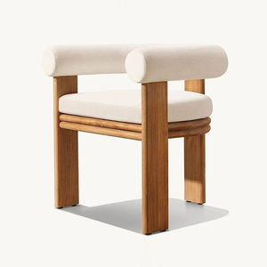 Modern Teak Wood <b>Stackable</b> Outdoor <b>Dining</b> Table and <b>Chairs</b> with QUICK-DRY Waterproof Cushions - Product Image 2