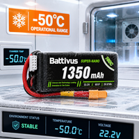 Batterie LiPo Battivus 6S 1350mAh 160C 22.2V, puissance extrême 320C en impulsion, pour drone de course FPV, quadricoptère freestyle, course professionnelle