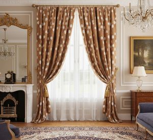 Faux Deer Window <b>Curtains</b> Dense Floral Panel Living Room 70% Light Blocking Decorative Printed Drapes <b>for</b> Bedroom Hotel Luxury - Product Image 4