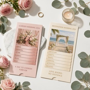 Tarjeta <span class=keywords><strong>de</strong></span> Invitación <span class=keywords><strong>de</strong></span> Boda Personalizada con Diseño <span class=keywords><strong>de</strong></span> Cascada y Pestañas en Cascada, con Diseño Romántico Personalizado - Product Image 5