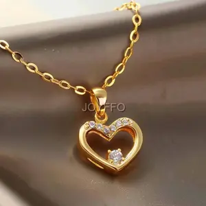 Individuelles herzförmiges halskette: beliebtes produkt 18k gold plattiert 304 edelstahl halskette für die elegante frau, die du liebst