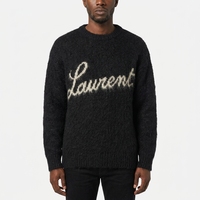 Pull à col rond pour homme avec logo personnalisé OEM, motif floral, tricoté, décontracté, hiver, en mohair, anti-boulochage, séchage rapide