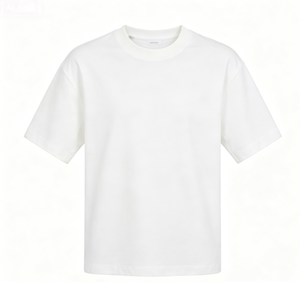 เสื้อยืดโอเวอร์ไซส์ผู้ชาย ผ้าฝ้ายเรียบ แขนสั้น คอกลม สีพื้น ลำลอง ผ้าเจอร์ซีย์ถัก สีขาว ครีม ดำ น้ำตาล เทา - Product Image 5