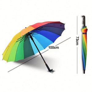 Wholesale of 16-Bone Classic Style Straight-Stem With Fingerprint Handle and Printed Advertising <b>Gift</b> Umbrella - Product Image 5