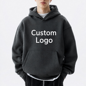 Sweat-shirt à capuche essentiel à manches longues avec poche avant, personnalisable, pour marque privée, vêtements streetwear, fabricant ODM - Product Image 1