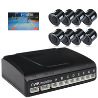 Kit de caméra de recul 12V pour voiture, alarme sonore Bibi, système d'avertissement de proximité, caméra de recul, 8 capteurs, kit de capteurs de stationnement pour voiture