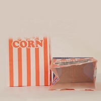 Sacs en papier kraft recyclé imprimés flexo, résistants à la graisse et compatibles micro-ondes, pour pop-corn, vente en gros