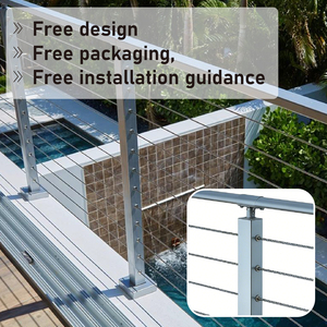 מעקה כבלים מפלדת אל-חלד 316 בדרגה ימית לאזורים חוף ים ובריכה - Product Image 1