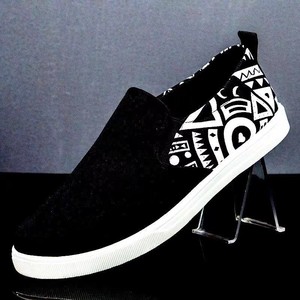 Nuove Scarpe di Tela Stile Pechino Antico, Nere con Graffiti, Slip-on alla Moda per Studenti - Product Image 3