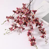 Mini-orchidées artificielles Phalaenopsis Oncidium à 3 branches, fleurs en soie modernes et écologiques pour mariages, hôtels et décoration florale intérieure
