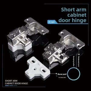 Short-arm Narrow Side Plate <strong>American</strong> Stainless Steel Soft Closing Hydraulic Buffer <strong>Hinge</strong> 16-22mm Door Thickness Modern Design - Product Image 3