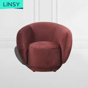 Linsy 현대 팔 의자 거실 가구 싱글 소파 럭셔리 레드 Tufted 벨벳 패브릭 소파 의자 Jym1833