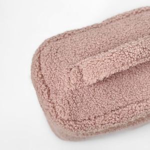 Teddy Plush Eco-Friendly Makeup Bag Custom Winter Soft Handle Zipper Closure Cosmetic <b>Storage</b> Organizer Large Sherpa for - Product Image 5