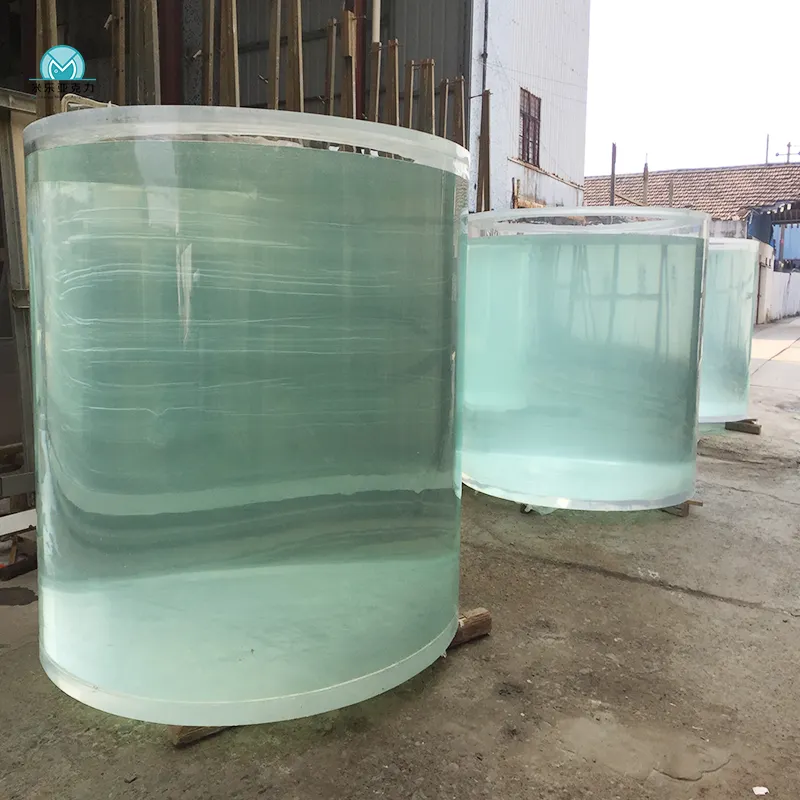 En çok satanlar düşük fiyat büyük silindir akrilik fiberglas su tankı akvaryum