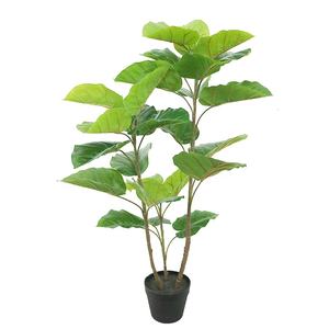 Arbre artificiel Ficus <span class=keywords><strong>Umbellata</strong></span> de 120 cm avec pot, faux figuier parapluie pour la décoration de salon - Product Image 1
