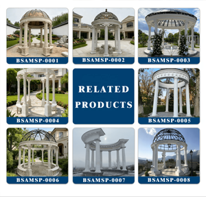 Pavillons <span class=keywords><strong>en</strong></span> marbre sur mesure de grande taille, piliers <span class=keywords><strong>en</strong></span> pierre de <span class=keywords><strong>jardin</strong></span>, sculptures de <span class=keywords><strong>jardin</strong></span> pour la décoration de <span class=keywords><strong>jardin</strong></span> et de cour - Product Image 4
