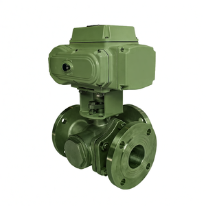 Vanne à bille motorisée électrique à 3 voies en L Covna Hk60-Q-TF DN80 3 pouces 24V DC en acier inoxydable CF8M avec raccord à bride - Product Image 5