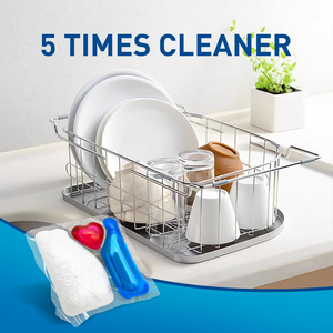 Tableta para lavar platos de disolución rápida Limpieza profunda Sin residuos Cápsulas para lavavajillas solubles en agua Cápsula de detergente Gel <span class=keywords><strong>desechable</strong></span> para lavar platos - Product Image 5