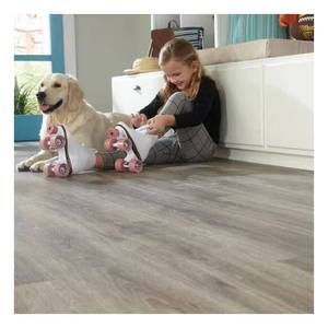 Dalles de sol en PVC de luxe autocollantes couleur personnalisée, imperméables, aspect pierre, marbre, grain de bois, revêtement de sol vinyle LVT - Product Image 2