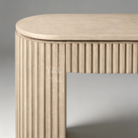 Console en bois cannelé moderne pour entrée et couloir avec tiroirs