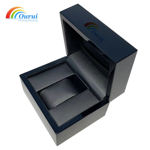 กล่องบรรจุภัณฑ์ไม้สั่งทำขายส่งจากโรงงานพร้อมโลโก้, กล่องนาฬิกาไม้สีดำสั่งทำ MOQ ต่ำพร้อมโลโก้สำหรับผู้ชาย, กล่องของขวัญนาฬิกา - Product Image 4