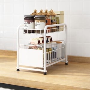Modern Stainless Steel Kitchen <b>Sink</b> <b>Racks</b> Non-Folding Double-Tier Seasoning Storage Waterproof Towel <b>Rack</b> - Product Image 3