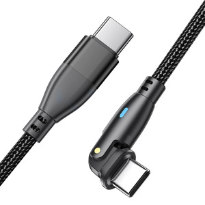 Nouveau câble USB C vers Type C 180 degrés 60W PD pour Macbook <span class=keywords><strong>Pro</strong></span>, chargeur USB 3.1 3A PD, câble USB-C pour ordinateur portable et téléphone - Product Image 2
