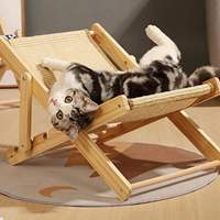 Arbre à chat en bois massif avec emballage en carton, lit réglable pour chat et griffoir en sisal, vendu directement d'usine et très demandé