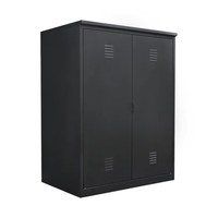 Ensemble de meubles de chambre à coucher en métal moderne avec armoire à double porte, armoire de rangement pour vêtements et table de chevet