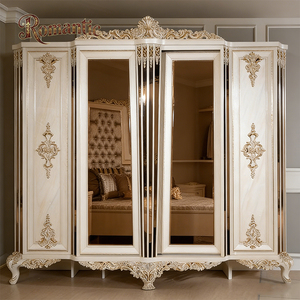 เตียงควีนไซส์สไตล์ตุรกีสุดหรูหุ้มกำมะหยี่สีเบจเคลือบเงาพร้อมตกแต่งด้วยสี<span class=keywords><strong>ท</strong></span>อง ชุดห้องนอนไม้เนื้อแข็งคุณภาพพรีเมียม - Product Image 6