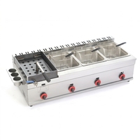 Friteuse à gaz triple professionnelle en acier inoxydable pour poulet, robuste et facile à nettoyer, pour cuisine de restaurant