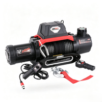 Treuil électrique 12V 12000 Lbs à double vitesse avec corde synthétique, treuil de récupération pour camion, SUV, Jeep, 4x4, tout-terrain, remorquage
