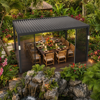 Pergolas modernes de luxe en aluminium thermolaqué pour l'extérieur avec toit électrique réglable et gazebo à rupture de pont thermique pour piscine estivale