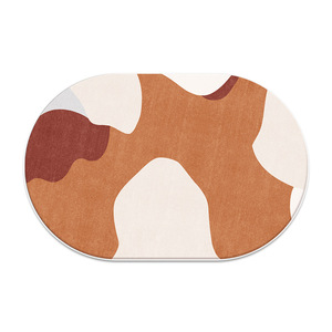 Abstract Oval Door <b>Mat</b> Imitation Cashmere Non Slip Entryway Rug Home Bathroom Bedroom <b>Floor</b> <b>Mat</b> <b>Soft</b> Absorbent Indoor Use - Product Image 2