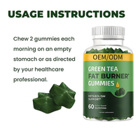 Gummies brûle-graisses au thé vert OEM/ODM, extrait de capsaïcine et EGCG, compléments alimentaires pour la gestion du poids et l'amincissement