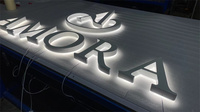 Lettres en relief personnalisées rétroéclairées par LED, enseigne lumineuse 3D à rétroéclairage rapide, signalétique de logo rétroéclairée pour la réception d'entreprise