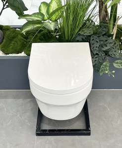 Haute qualité blanc crème moderne allongé sans monture <span class=keywords><strong>suspendu</strong></span> monobloc mural dissimulé réservoir toilette double <span class=keywords><strong>chasse</strong></span> p-trap - Product Image 2