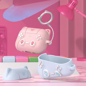 Nouvelle <span class=keywords><strong>coque</strong></span> en silicone souple antichoc de style jeu de chat pour <span class=keywords><strong>AirPods</strong></span> 4 Pro 2 3 housse de protection pour écouteurs Compatible - Product Image 6