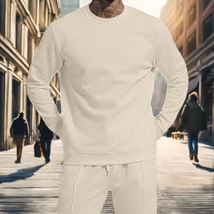 Conjunto Deportivo de Invierno para Hombre, de Alta Calidad, Impresión Personalizada, Color Sólido, Transpirable, Peso Medio, Cuello Redondo, Mangas Largas - Product Image 2