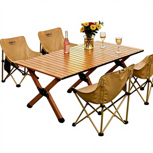 Ensemble de table et de chaises pliantes portables pour l'extérieur - Camping, pique-nique, voyage en voiture, repas de groupe, balcon, loisirs, usage domestique - Product Image 5