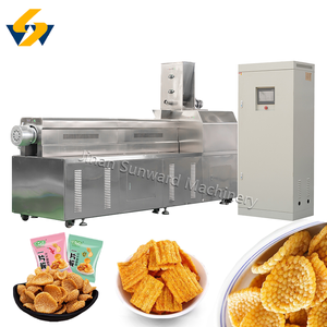 PelletTwin Extrusora de tornillo para aperitivos fritos de diferentes capacidades Línea de procesamiento de chips Bugle Snacks torcidos de corteza de arroz frito - Product Image 3